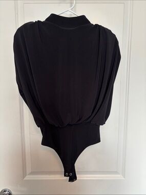 Express Black Women's Draped Bodysuit Top
